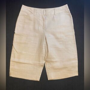 Women's Cream Knee Length Shorts